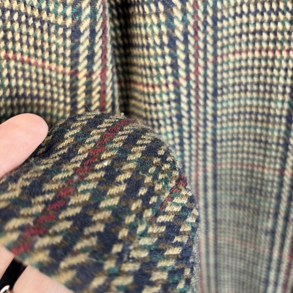 Vintage Radcliffe Blazer Plaid Wool Blend 8 Boxy Red Blue Green Tartan Clueless - Picture 10 of 12